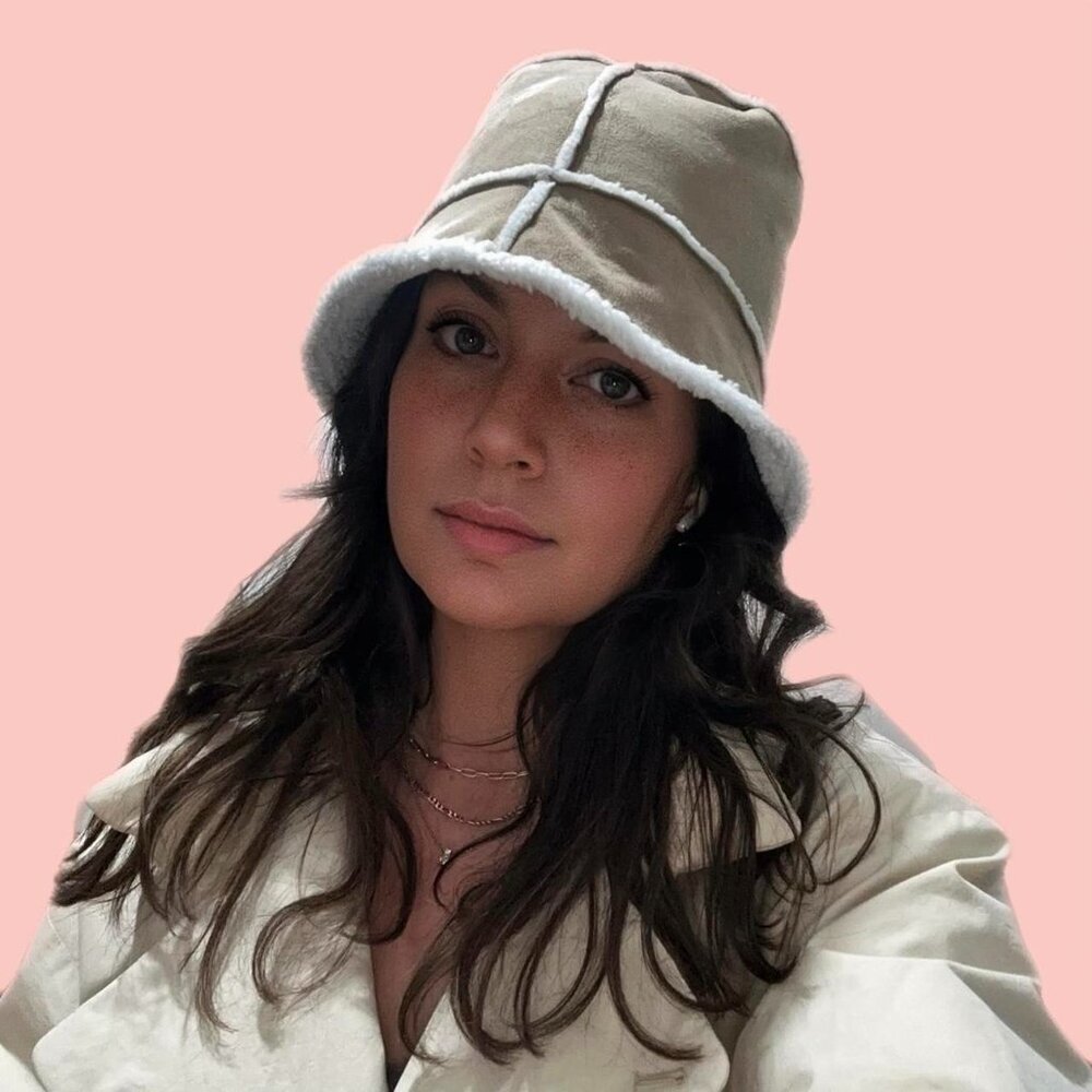 🧡 2 for 10$ Vintage Sherpa-Style Bucket Hat - Beige+ White
